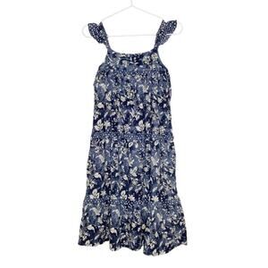 Gap Blue Floral Polka Dot Mixed Print Sun Dress Large 10 NWT